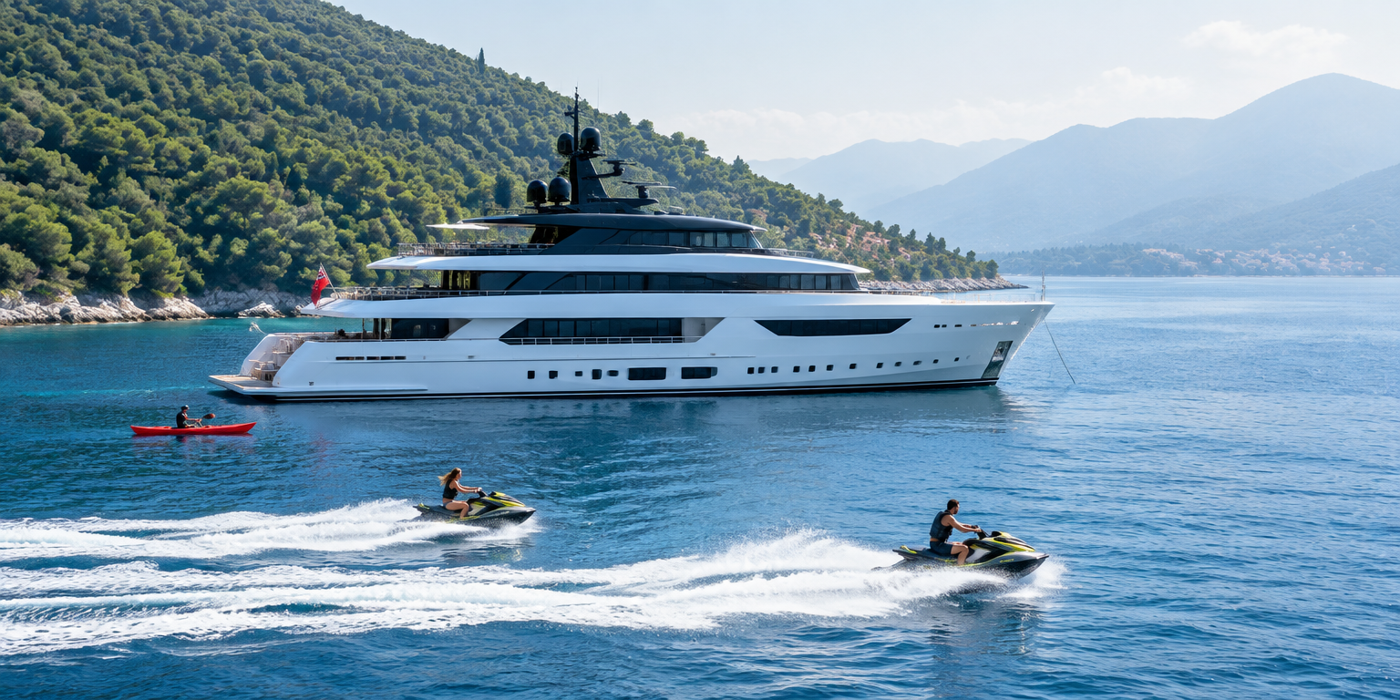 M/Y Ouranos luxury yacht with no people visible on deck
